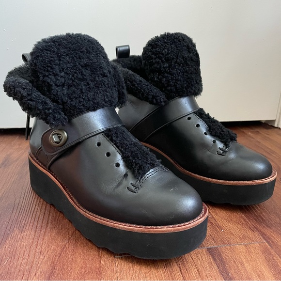 Coach Urban Hiker Shearling Platform Boots - Picture 14 of 14